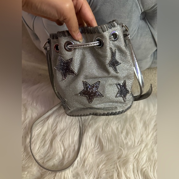Stella Mccartney Star Glitter Bucket Bag In Storm Grey - Picture 9 of 12
